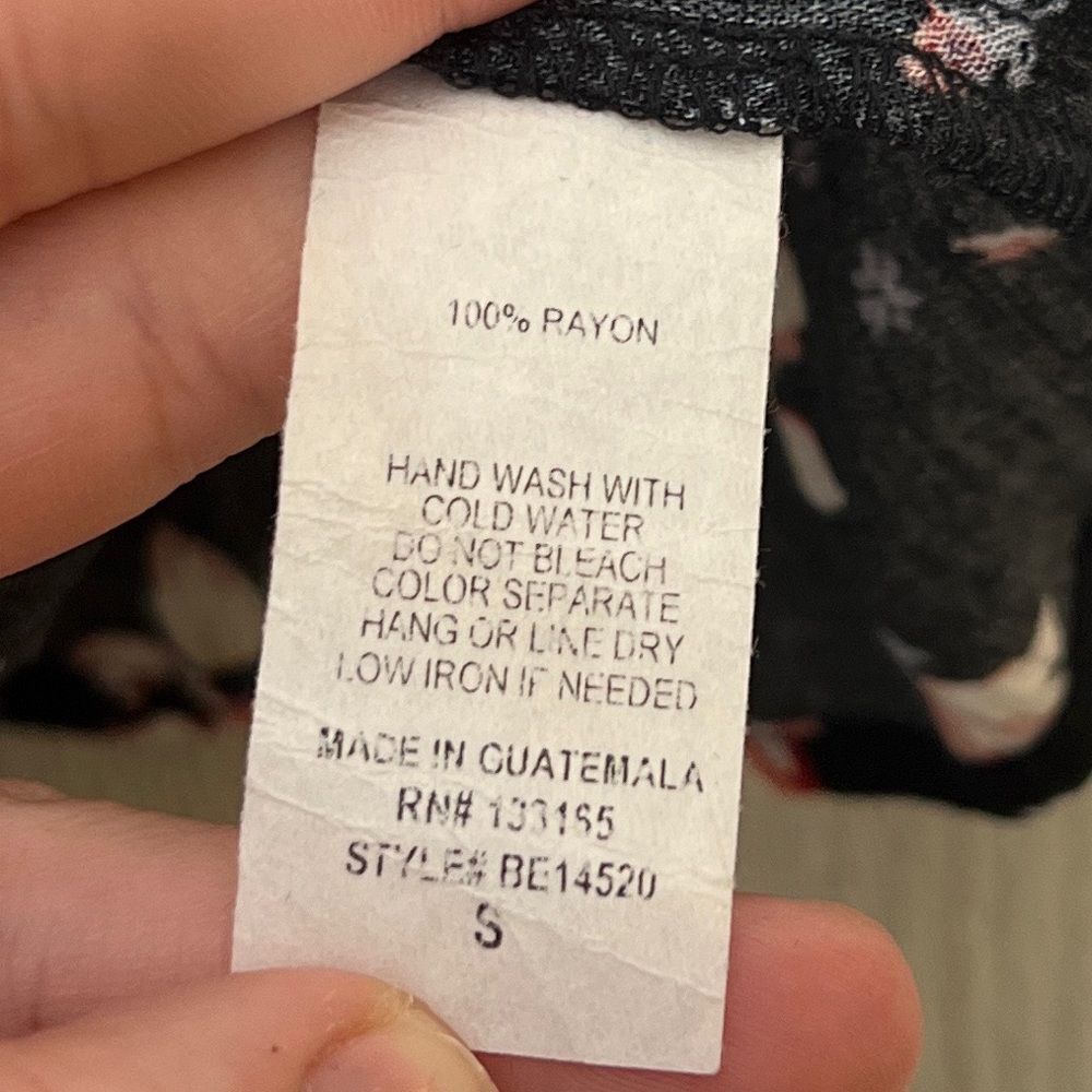 Altar'd State | Black Floral Ruffle Sleeve Blouse Size Small - Picture 6 of 6